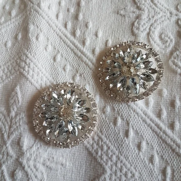 1x Silver Jewel Blue Metal Large Brooch - Picture 2 of 3